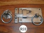Light Pewter, Wrought Iron, Heavy RH Cottage Door Latch / Handle (HF48RH)